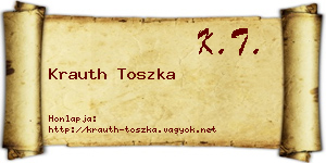Krauth Toszka névjegykártya